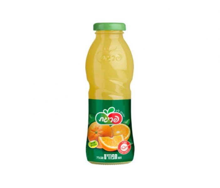 מיץ תפוזים של פריגת בבקבוק זכוכית קטן